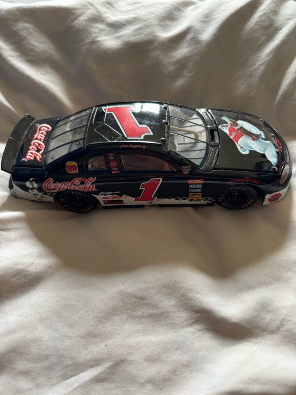 Coca Cola Black and Red Die-Cast #1 Race Car Toy